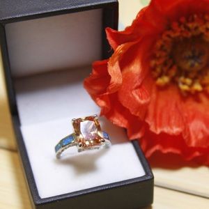 Huge Spectacular Citrine and Blue Opal Ring!